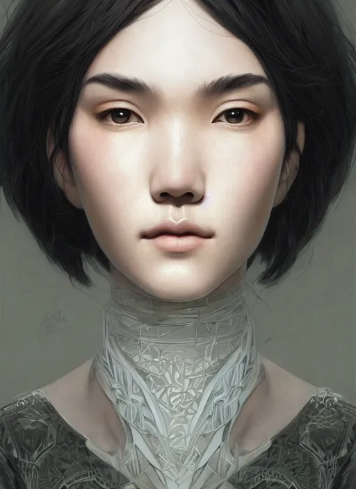 Image similar to symmetry!! portrait of tao okamoto in the style of lord of the rings, machine face, intricate, elegant, highly detailed, digital painting, artstation, concept art, smooth, sharp focus, illustration, art by artgerm and greg rutkowski and alphonse mucha, 8 k