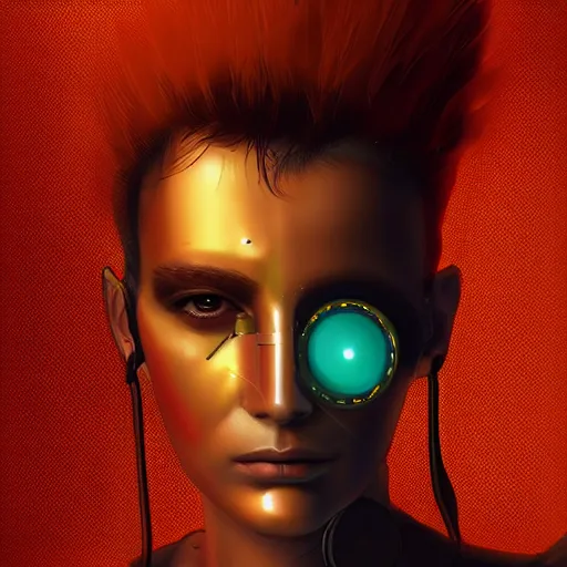 Image similar to cyberpunk portrait photprealism cyborg digital art, golden ratio, art canvas, award winning, masterpiece trending on artstation 8 k 1 5 0 mpx