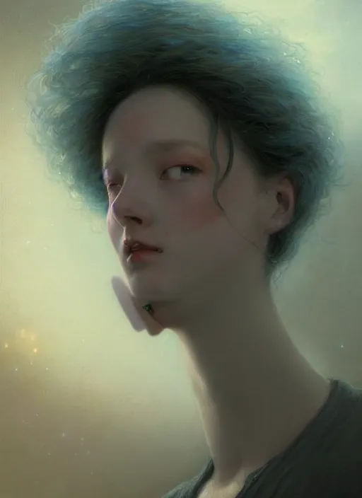 Prompt: A beautiful portrait of grey alien, digital art by Eugene de Blaas and Ross Tran, vibrant color scheme, highly detailed, in the style of romanticism, cinematic, artstation, Greg rutkowski