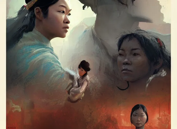 Prompt: poster for an animation film called the last asian slave woman, 8 k, hd, art by craig mullins