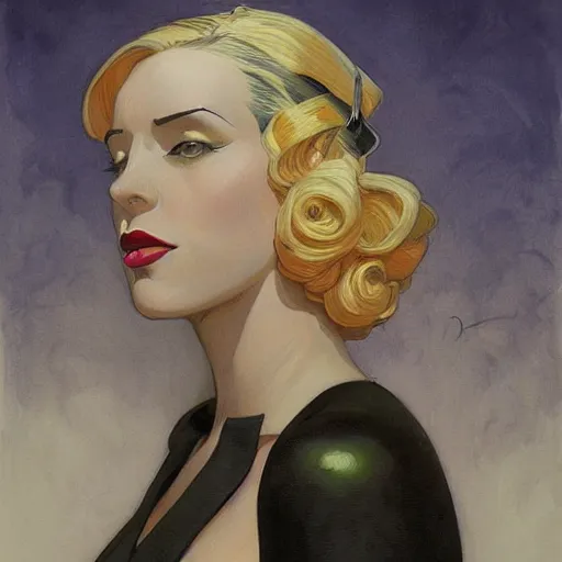 Image similar to a streamline moderne, art nouveau, ( ( dieselpunk ) ) painting in the style of charlie bowater, and in the style of donato giancola, and in the style of charles dulac. symmetry, smooth, sharp focus, semirealism, intricate symmetrical ultrafine background detail.