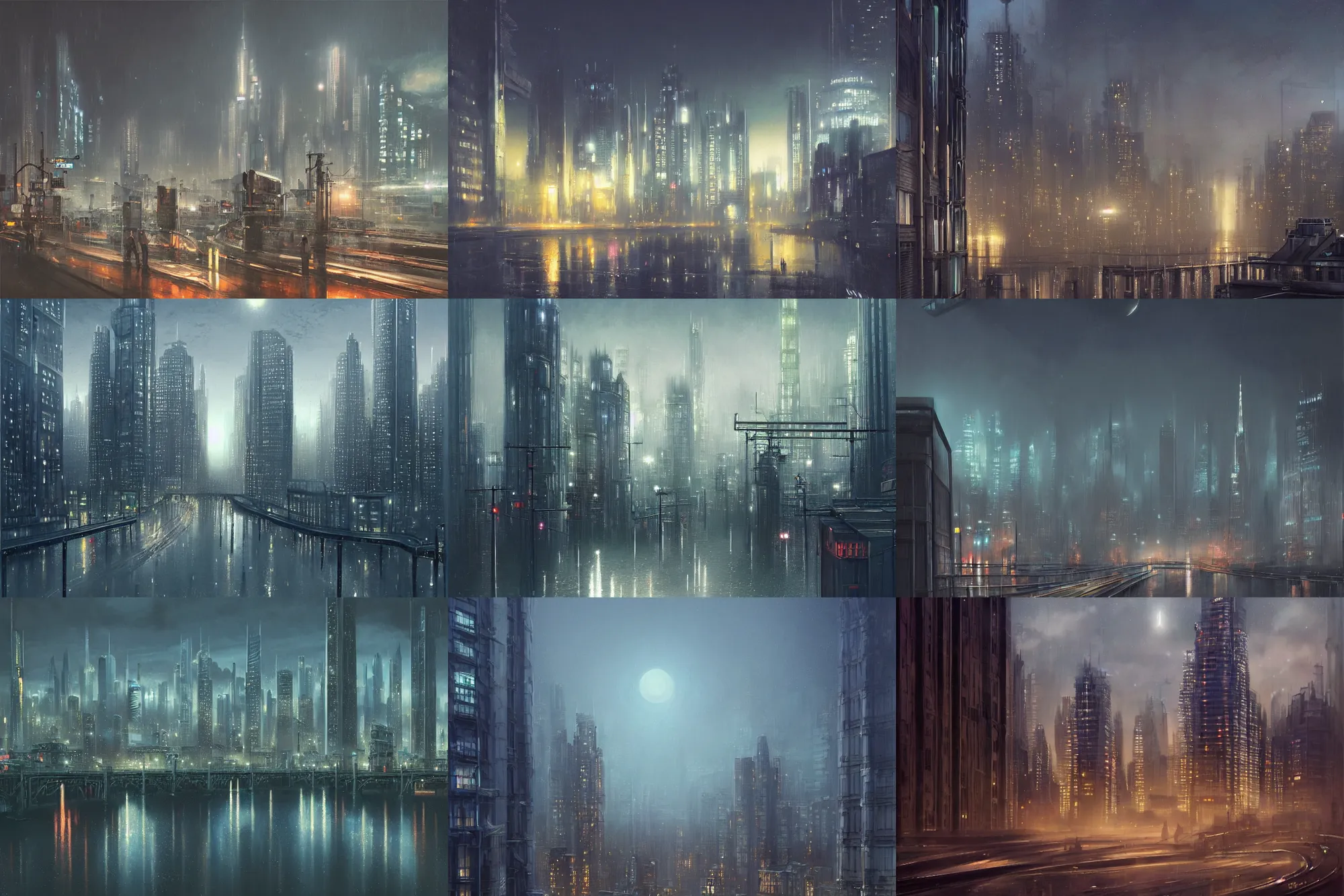 Prompt: a futuristic cityscape, science fiction, night lights, beautifully lit buildings, mystic hues, distant, sharp focus, smooth, volumetric lights, digital art, RTX, hyperrealistic, by lee madgwick