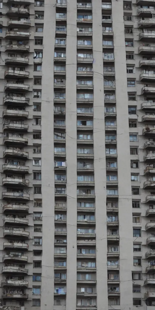 Prompt: Photo of Soviet apartment building