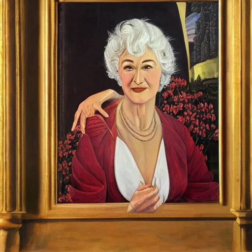 Image similar to oil Painting of Bea arthur by Botticelli