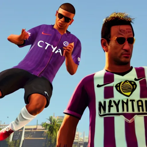 Image similar to character screenshot of neymar in grand theft auto, gta v