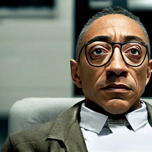 Image similar to Giancarlo Esposito as Professor X. In wheelchair