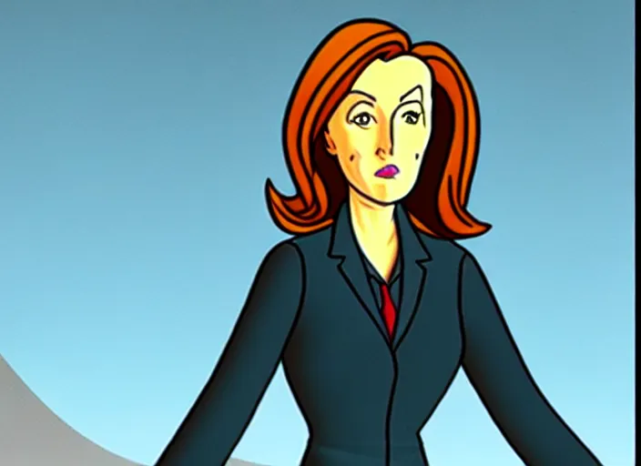 Image similar to an animation cel of dana scully, in the style of netflix animation