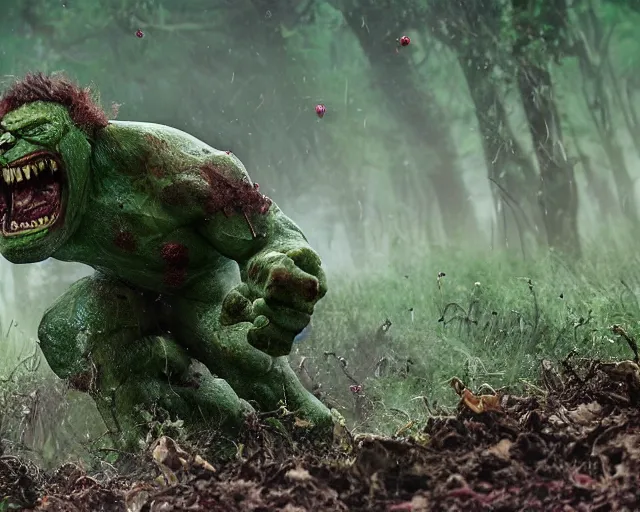 Image similar to 2 0 0 mm wildlife photography of an infected fungal horror giant hulk zombie running. highly detailed 8 k. intricate. lifelike. nikon d 8 5 0.