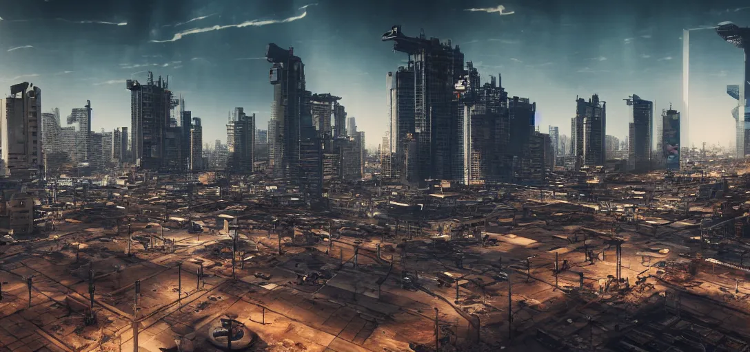 Image similar to tel aviv as an utopian cyberpunk city epic sky photography octane render hyper realistic detailed