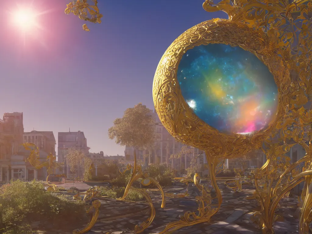 Prompt: 3 d render, sunlight study, the universe is a spheroid region 7 0 5 meters in diameter, art nouveau, by ambrosius bosschaert and ( ( ( ( ( lisa frank ) ) ) ) ), 8 k, sharp focus, octane render