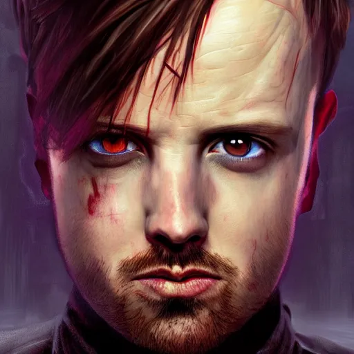 Image similar to Jesse Pinkman, zombie killer, portrait, fantasy, beautiful face, medieval, vivid colors, elegant, concept art, sharp focus, digital art, Hyper-realistic, 4K, Unreal Engine, Highly Detailed, HD, Dramatic Lighting by Brom, trending on Artstation