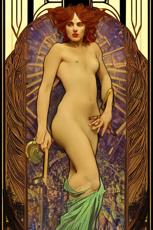 Prompt: a dramatic ethereal epic painting of the homelander | tarot card, art deco, art nouveau, realistic | dramatic lighting | by dresden codak, by mark maggiori and alphonse mucha, | trending on artstation