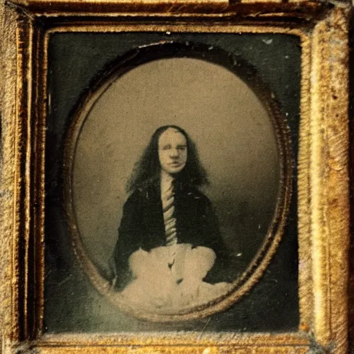 Prompt: - photograph from the 1700s, faded, blurry, faded, blurry, faded, blurry, unclear subject, first ever photograph