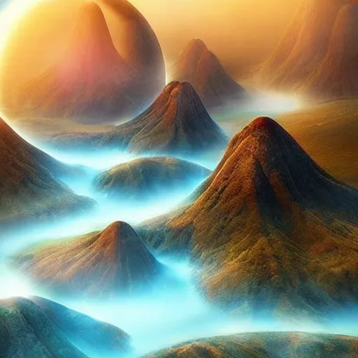 Image similar to amazing photo of a village in a donut shaped planet, digital art, by marc adamus, beautiful dramatic lighting