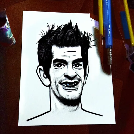 Image similar to andrew garfield caricature