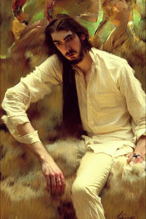 Image similar to hozier, painting by gaston bussiere, craig mullins, j. c. leyendecker, edgar degas