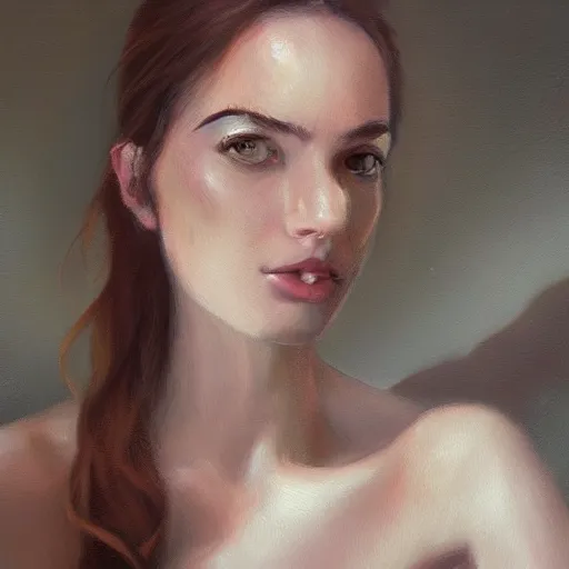 Image similar to last selfie, aesthetic, oil painting, pale colors, high detail, 8 k, wide angle, trending on artstation,