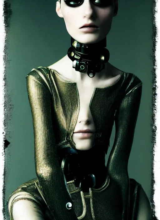 Prompt: photography of beautyful female android steampunk by paolo roversi,