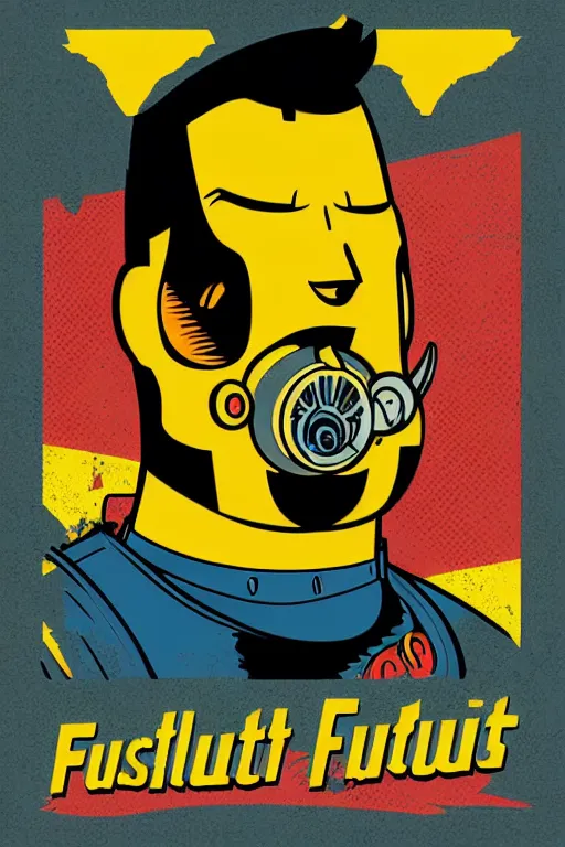 Image similar to fallout 7 6 retro futurist illustration art by butcher billy, sticker, colorful, illustration, highly detailed, simple, smooth and clean vector curves, no jagged lines, vector art, smooth andy warhol style