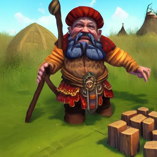 Image similar to Dwarf baron in a gypsy camp