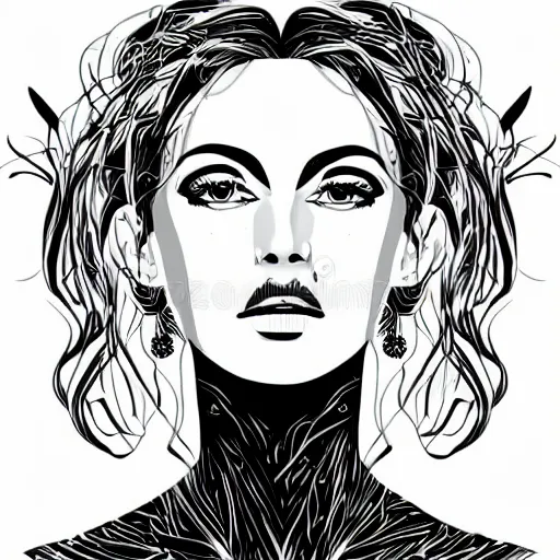 Image similar to a portrait of a woman, vector illustration