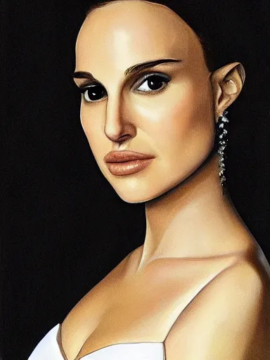 Prompt: portrait of natalie portman by federic leighton