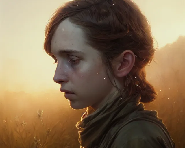 Image similar to highly detailed portrait of maya hawke, in the walking dead, stephen bliss, unreal engine, fantasy art by greg rutkowski, loish, rhads, ferdinand knab, makoto shinkai and lois van baarle, ilya kuvshinov, rossdraws, tom bagshaw, global illumination, radiant light, detailed and intricate environment