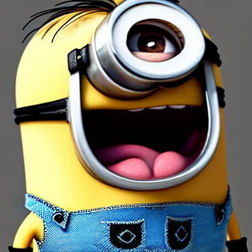 Prompt: angry minion steaming out of ears, despicable me