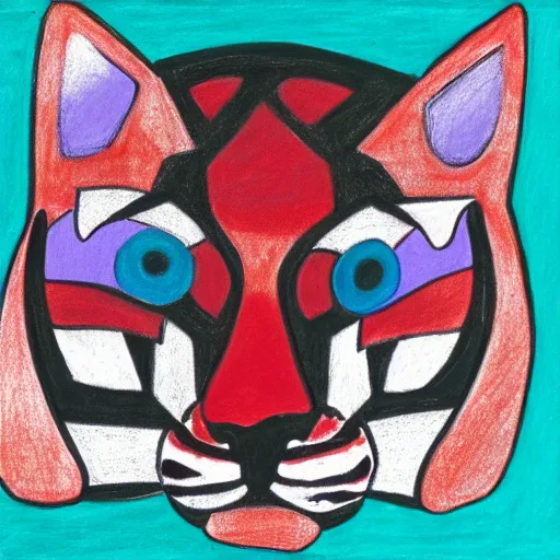 Image similar to abstract drawing of an ocelot