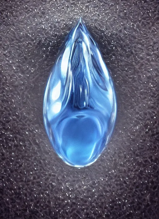 Prompt: portrait of a stunningly beautiful water drop, highly detailed, 3 5 mm photo, artstation, concept art, sharp focus, 2 8 mm macro photo, incredibly beautiful and symmetrical, incredibly detailed, award winning art, royal