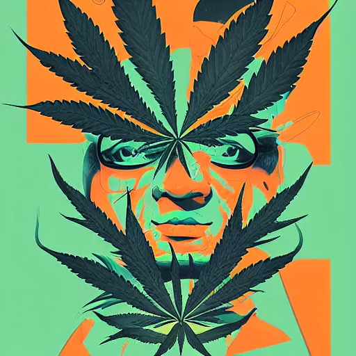 Image similar to marijuana poster by sachin teng, miami, organic painting, marijuana smoke, matte, hiphop, hard edges, energetic, 3 d shapes, asymmetrical, smoke, green, masterpiece