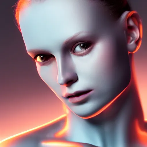 Image similar to vfx portrait of female android