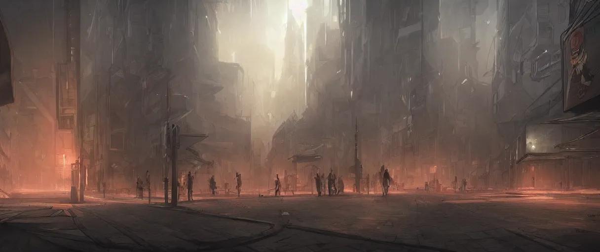 Image similar to dystopian Germany city, concept art, digital painting, style of jordan grimmer, futuristic, volumetric lighting