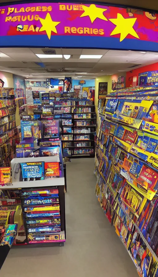Image similar to rugrats, blockbuster movie rental store