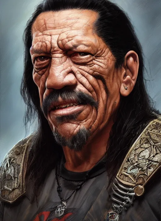 Prompt: Portrait of Danny Trejo, marvel comics, dark, intricate, highly detailed, smooth, artstation, digital illustration by Ruan Jia and Mandy Jurgens and Artgerm and Wayne Barlowe and Greg Rutkowski and Frank Frazetta