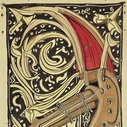 Image similar to an inllustration of a medieval blowing horn, winding horn, animal horn, higly detailed, mystic, artwork