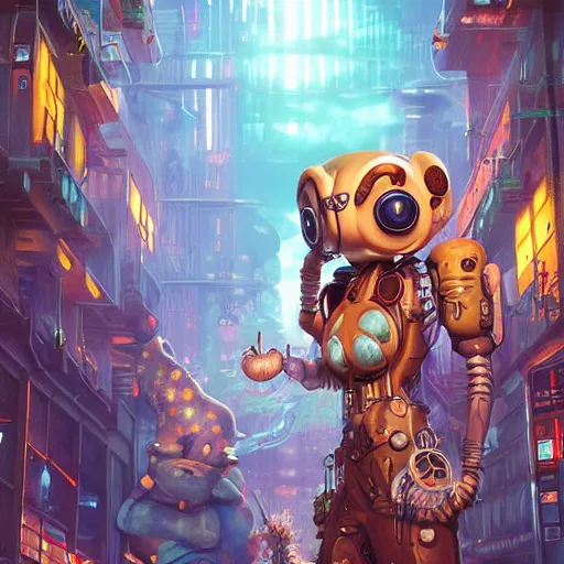 Image similar to lofi biopunk steampunk pokemon poster, Pixar style, by Tristan Eaton Stanley Artgerm and Tom Bagshaw, 8k, digital art, hd, render,