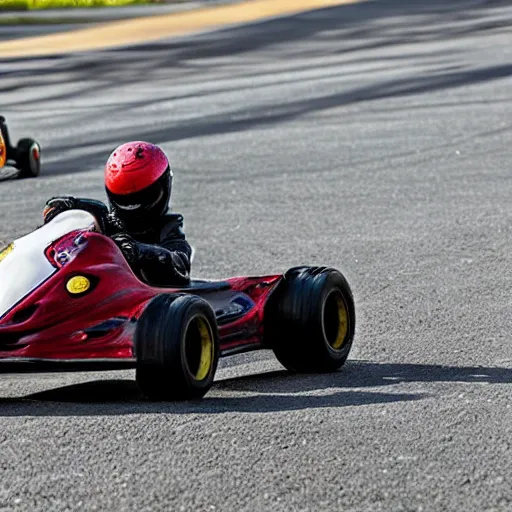 Prompt: “Salamander doing karting, 4k image, award winning”