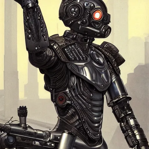 Prompt: futurist armor for soldiers by leyendecker, cyberpunk, cybernetic implants, intricate, extreme details