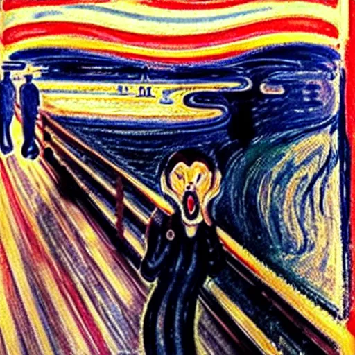 Prompt: forsen screams, by edvard munch