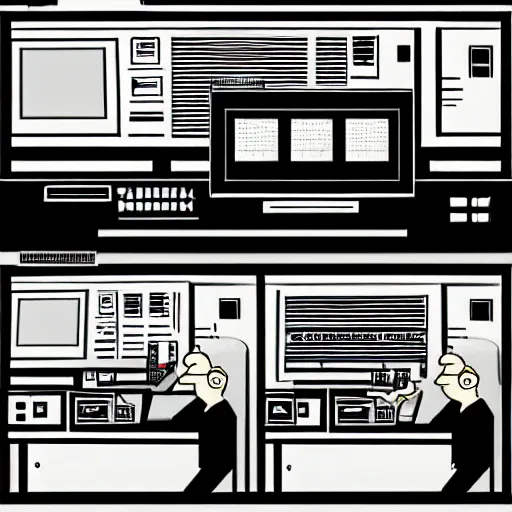 Image similar to A giant computer with a 404 error code, by Emiliano Ponzi, by Chris Ware, neogeo, criterion collection, 2d game art