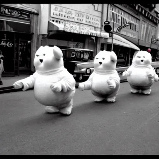 Image similar to Pillsbury doughboy 1960s street performers