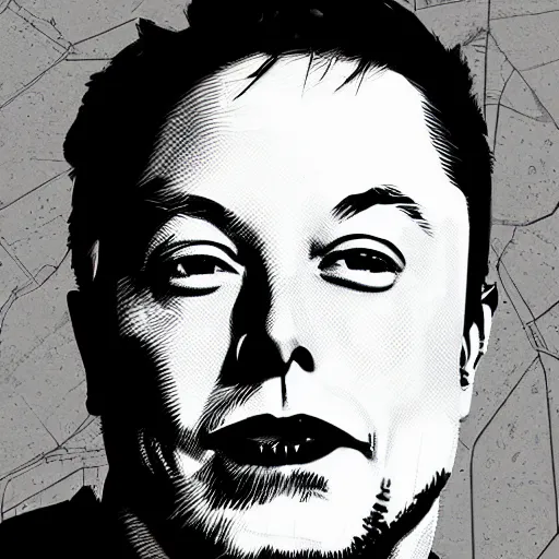 Image similar to realism illustration of elon musk