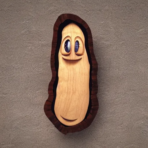 Image similar to anthropomorphic wooden log sleeping, pixar style