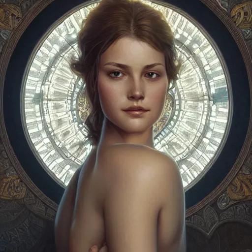 Image similar to full figure ultra realistic illustration, dolores abernathy, intricate, elegant, highly detailed, digital painting, artstation, concept art, smooth, sharp focus, illustration, art by artgerm and greg rutkowski and alphonse mucha