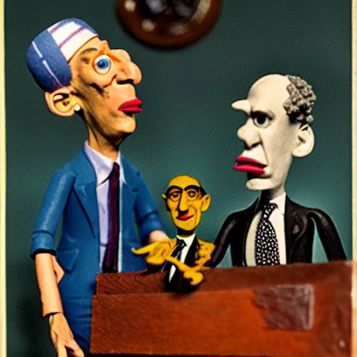 Image similar to esoteric israeli lobby controls us congress by otto dix, claymation