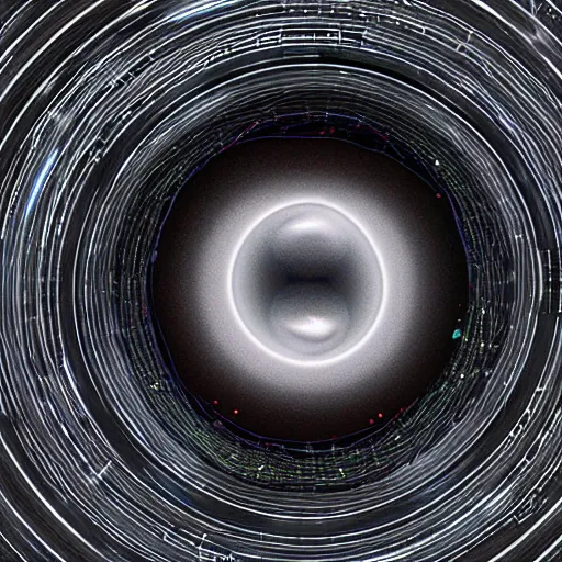 Prompt: a black hole in the center of Large Hadron Collider,photorealistic