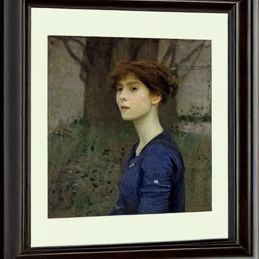 Prompt: a portrait of a female android by jules bastien - lepage