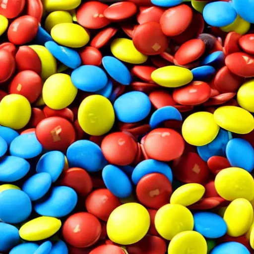 Prompt: An M&Ms sorting factory, photorealistic render, 8K, highly detailed