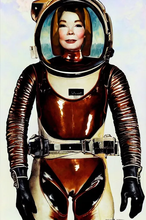 Prompt: upper body portrait of bjork wearing a huge leather spacesuit on Mars by norman rockwell and mandy jurgens and john singer sargent